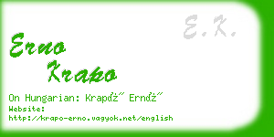 erno krapo business card